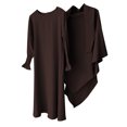 thumbnail image 4 of FhsagQ Robes pour Filles Filles Robe à Col Rond à Volants de Couleur Unie avec Motif à Volants Fille Robes de Printemps Taille 10-12 à Moins de 10 Printemps Filles Été le 7 Juillet Robes Taille 6 Brun 3-4 Ans, 4 of 4