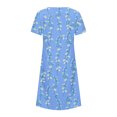 thumbnail image 5 of Pisexur Robe à Manches Courtes à Col Rond pour Femme Été Décontractée Col Rond Manches Courtes Plissée Imprimée Robes Femme Robe, 5 of 5