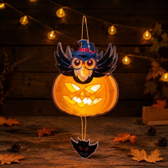 Tyidzon Halloween Pumpkin Handheld LED Light Up Paper Pumpkin Bucket With Handle Portable Candy Pail For Kids Halloween Party Decorations