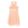 thumbnail image 4 of TSSOE Robes de Danse Ballet pour Filles Enfants Paillettes Costumes de Danse Moderne Contemporaine Robe Justaucorps Sans Manches Tenue de Danse Corail Rose 8, 4 of 5