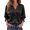 🔥 Black, variant on Sentmoon Women Blouses Dressy Casual 3/4 Sleeve Solid Color Summer Tops for Women V Neck Button Down Regular Fit Fashion Hawaii Shirts Women