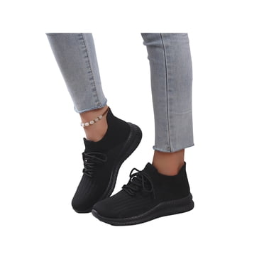LUXUR Espadrilles pour Femmes Chaussures de Tennis d'Entraînement Chaussures de Course Légères Chaussure Respirante Espadrille Athlétique Espadrilles pour Femmes Noir 9