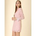 thumbnail image 4 of INSPIRE CHIC Robe Courte Décontractée pour Femme à Imprimé Floral, en Dentelle, à Volants, Col Ras du Cou, 4 of 6