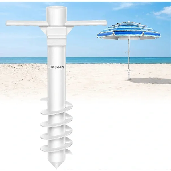 Ancre de Sable pour Parasol de Patio, Base de Parasol Robuste pour la Plage avec Vis à 5 Marches, Taille Unique Support de Parasol Extérieur Compatible avec...