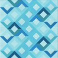 thumbnail image 1 of Ahgly Company Machine Washable Indoor Square Transitional Deep Sky Blue Area Rugs, 6' Square, 1 of 7