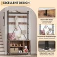 thumbnail image 3 of AKDSteel Hall Tree with Bench and Coat Rack, 36.41" Entryway Shoe Bench with 17 Hooks, Drawers and Top Shelf, 5-in-1 Freestanding Storage Organizer for Entryway, Mudroom, 3 of 7
