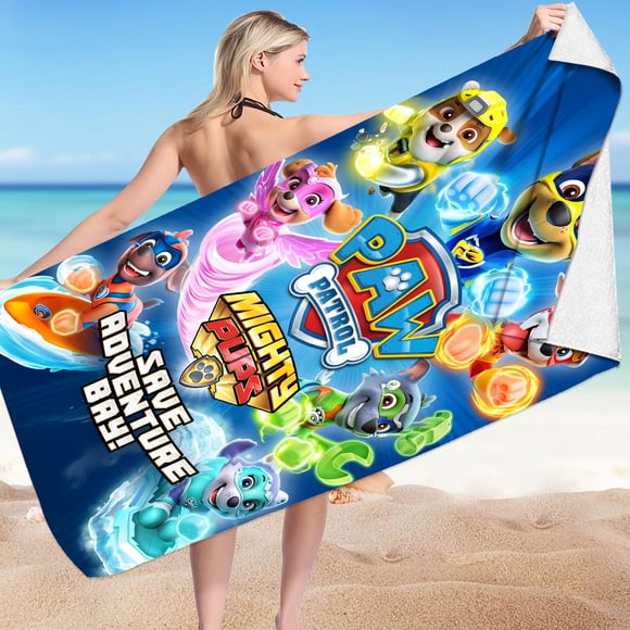 Paw Patrol Bath Towel, Microfiber Absorbent Quick-drying Beach Towel, Suitable For Travel, Beach, Swimming-Vinsniv