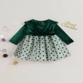 thumbnail image 2 of Baby Girls Long Sleeve O Neck Dot Print Tulle Patchwork Dresses, 2 of 9
