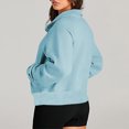 thumbnail image 4 of Timegard Half Zip Pullover for Women Cropped Long Sleeve Tops Sweatshirts Thumb Hole Fall Solid Color Tops, 4 of 7