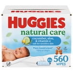 Huggies Natural Care Cucumber, Aloe and Vitamin E Baby Wipes, Scented, 10 Flip-Top Packs (560 Wipes Total)