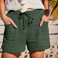thumbnail image 2 of Timegard Womens Lounge Shorts Cotton Linen Elastic Waisted Drawstring Summer Loose Shorts with Pockets, 2 of 5