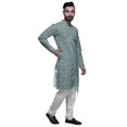 thumbnail image 2 of Atasi Kurta Pyjama de Fête pour Hommes, Col Mandarin, Ensemble Ethnique Imprimé Kurta, 2 of 3