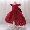 thumbnail image 1 of RXIRUCGD Robe Mignonne Unie à Manches Longues avec Robe de Princesse et Robe à Manches Longues Col Rond Taille Mi-Haute pour une Jeune Fille, Rouge, Taille : 90, 1 of 8