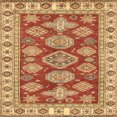 thumbnail image 1 of Ahgly Company Tapis d'Intérieur Carrés Abstraits Rouges Abstraits pour Aire, 5 Pieds Carré, 1 of 6