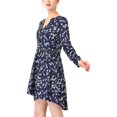 thumbnail image 4 of INSPIRE CHIC Robe Décontractée pour Femme à Fleurs, Col en V, Taille Cintrée, Manches Longues, 4 of 6