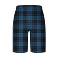thumbnail image 4 of Diufon Men's Casual Shorts Spring Summer Wide Leg Loose Plaid Printed Elastic Waisted Drawstring Sport Shorts, 4 of 4
