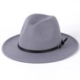thumbnail image 1 of Woman Winter Cap, Felt Hat, Leather Belt Keep Warm Relaxed Breathable Soft Windproof Bucket Round Hat, 1 of 8