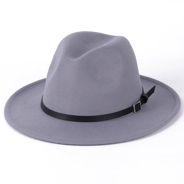 Woman Winter Cap, Felt Hat, Leather Belt Keep Warm Relaxed Breathable Soft Windproof Bucket Round Hat