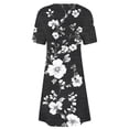 thumbnail image 5 of Ovzne Robes pour Femmes Robe Femme Mode pour Femmes Robe à Col Rond à Manches Courtes Imprimée Robe Chandail Robe Grande Taille à Manches Courtes Liquidation, 5 of 5