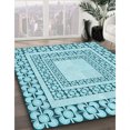 thumbnail image 3 of Ahgly Company Tapis Rectangulaire Lavable en Machine Intérieur Transitionnel Bleu, 7 Pieds x 10 Pieds, 3 of 7