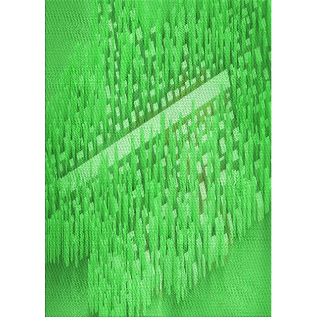 Ahgly Company Machine Washable Indoor Rectangle Transitional Lime Green Area Rugs, 3' x 5'