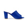 thumbnail image 3 of BLISSFUL STEP Women's Slip on Block Heel Slide Sandals Mules Blue 6.5, 3 of 7