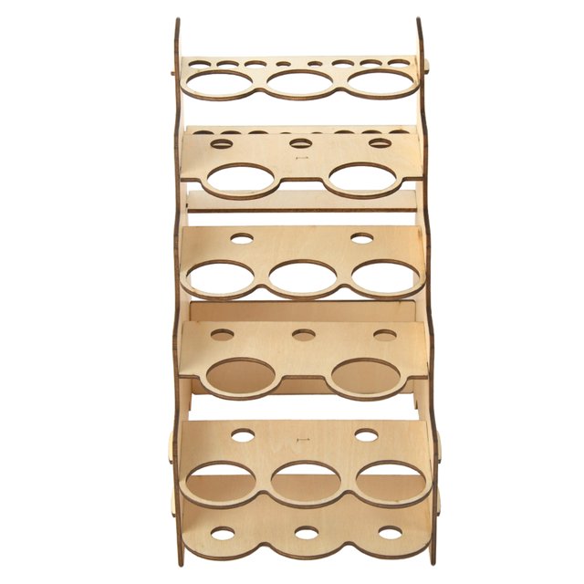 Module Porte-Pigments pour Bouteilles et Brosses, Présentoir Organisateur en Bois à Plusieurs Couches, 13 Trous - 13,8 X 21,2 X 22 cm