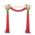 thumbnail image 1 of fastboy Ensemble de 2 Pcs Draperie d'Arche de Mariage Tissu Chiffon Élégant Rideau de Draperie pour Cour Mariage pour Mariage Rouge, 1 of 6