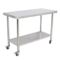 thumbnail image 1 of BeesClover Stainless Steel Table for Prep & Work with Backsplash, Kitchen Heavy Duty Table with Adjustable Under Shelf and Foot for Restaurant, Home and Hotel, 1 of 6