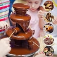 thumbnail image 1 of 3-Tier Stainless Steel Chocolate Fondue Fountain with 10oz Capacity - Mini Chocolate Melter for Parties, Weddings, Events, 1 of 6