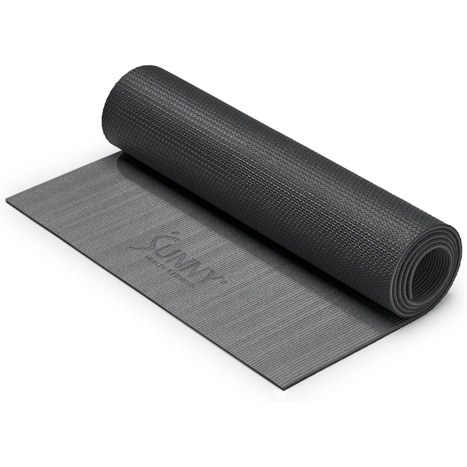 Tapis de Yoga Bicolore Antidérapant Sunny Health & Fitness 6 mm d'épaisseur, tapis de fitness antidérapant pour yoga standard ou chaud, pilates et exercices au sol - 71 x 24 pouces (Gris) - SF-EM02-GY