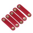 thumbnail image 1 of 5pcs Cable Holder Organizer Genuine Leather Winder Earphones Cable Management Wrapped Cord Line Wrap Wire Wirding Thread Tool Red, 1 of 5