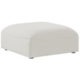 thumbnail image 2 of Meridian Furniture Miramar Cream Durable Linen Textured Ottoman, 2 of 6