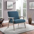 thumbnail image 2 of Fauteuil Weldon en Tissu Bleu Azur avec Cadre Fini Gris Brossé, 2 of 7