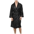 thumbnail image 2 of LSLJS Hommes Uni Décontracté Manches Longues à Lacets Rayé Maison Poche Longue Robe de Pyjama Shorts, Peignoirs Cadeaux pour Hommes, 2 of 7