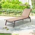 thumbnail image 4 of Gymax Lot de 2 Fauteuils Inclinables à 6 Positions pour l'Extérieur, Chaise Longue Inclinable Réglable pour le Bord de la Piscine, 4 of 10
