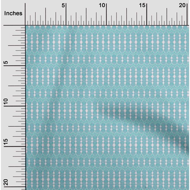 oneOone Polyester Lycra Fabric Hexagon|Diamond & Triangle Geometric Fabric Prints By Yard 56 Inch Wide
