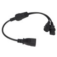 thumbnail image 1 of C14 To 2 C13 Power Cord, C14 To 2 C13 Y Splitter Stable Transmission 2.5A AC 250V PVC Sheath Highly Conductive 1 For 2  For Printers For PCs, 1 of 8