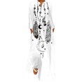 thumbnail image 2 of Robes pour Femmes Pulpeuses Aguichant Robe Longue à Imprimé Numérique Col en V avec Poches Robe à Manches Longues Chemises pour Femmes Chic Décontracté en Liquidation, 2 of 5