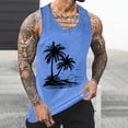 thumbnail image 2 of Birdeem Tank Top for Men Mens Tank Colorless Gradient Printing Round Neck Thin Strap Leakage Back Regular Casual Sports Tank Blouses, 2 of 12