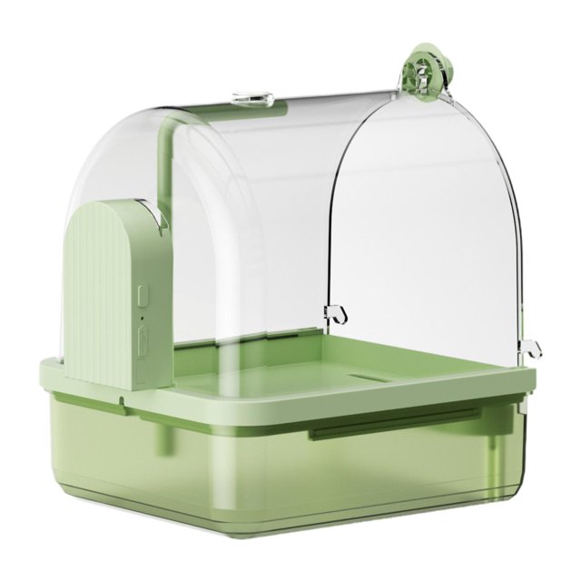 jinwen Automatic Birds Bath Budgerigar Lovebirds Parakeets Caged Parrot Bathing Tub green