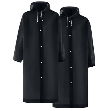 Lot de 2 Imperméables Ponchos Portatifs, Cameland Manteau de Pluie Imperméable en EVA Réutilisable pour Hommes et Femmes, Manteaux de Pluie Durables Poncho de Pluie à Manches Longues pour Activités de Plein Air