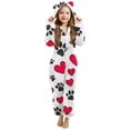 thumbnail image 1 of EGNMCR Combinaison Fille Manches Longues Combinaison à Capuche Pyjama Décontracté Hiver Chaud Combinaison de Nuit Fille Polyester Combinaison, 1 of 5