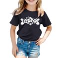 thumbnail image 1 of PMVFHDE Hauts à Manches Courtes pour Fille T-Shirts Graphiques pour Fille T-Shirts Amples d'Été pour Fille T-Shirts Imprimés Garçon et Fille Col Rond Manches Courtes T-Shirt Noir, 8-9 Ans, 1 of 3