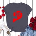 thumbnail image 4 of Chandails Mignons pour Couples Assortis T-Shirt à Manches Courtes Col Rond de la Saint-Valentin Mode Imprimé Cœur Décontracté Respirant Confortable Doux Chemisiers pour Lui et Elle Vêtements de Vacances Gris m, 4 of 5