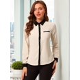 thumbnail image 3 of INSPIRE CHIC Women's Color Block Button Down Long Sleeve Work Shirt, 3 of 6