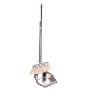 MOPOOR Broom and Dustpan Set for Home,Kitchen Broom with Dustpan Combo Set, Heavy Duty Dustpans with Long Handle, Upright Metal Dust Pan Brooms for Sweeping Indoor Outdoor Home Office Lobby Floor