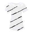 thumbnail image 4 of Pompotops Mode Femmes Dentelle Patchwork Imprimé Manches Courtes Col Rond Décontracté Hauts Blouse, 4 of 7