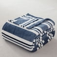 thumbnail image 4 of Mainstays Plush Blanket Blue Stripe DQ, 4 of 5