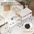 thumbnail image 4 of BeesClover Folding Desk Mobile Small Rolling Computer Desk,24.8 Inch Foldable Laptop Cart Table with Wheels,Portable Office Desk for Small Space Couch Bed,Easy Assembly, 4 of 8